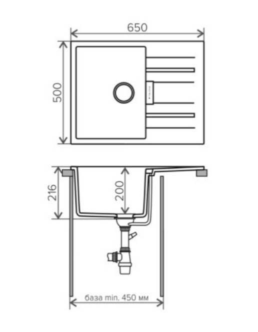 Кухонная мойка TOLERO Loft TL-650 - фото 8 - id-p139968153