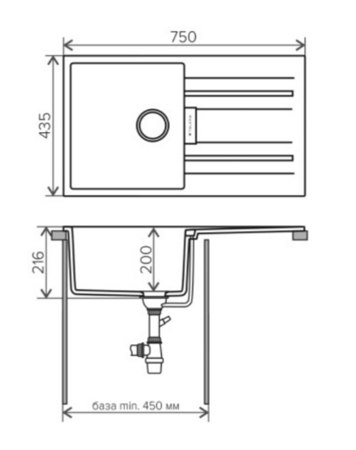 Кухонная мойка TOLERO Loft TL-750 - фото 9 - id-p139968914