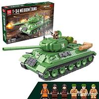 Конструктор Советский средний танк Т-34, 100063, 1113 дет., аналог LEGO (Лего)