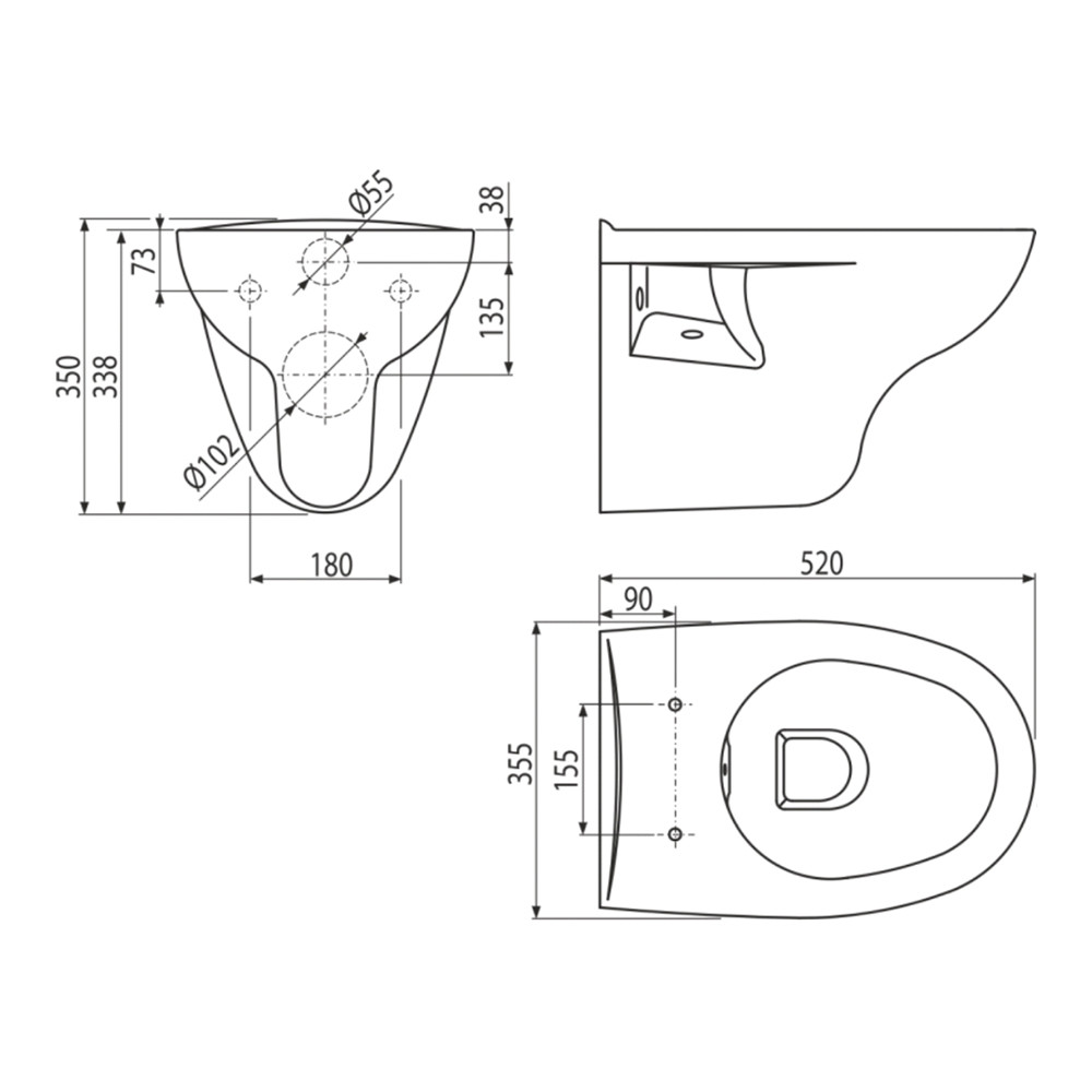 Подвесной унитаз WC RIMFLOW AlcaPlast - фото 2 - id-p113916825