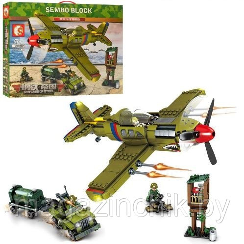 Конструктор Военный самолет, вышка, Sembo 101382, аналог LEGO