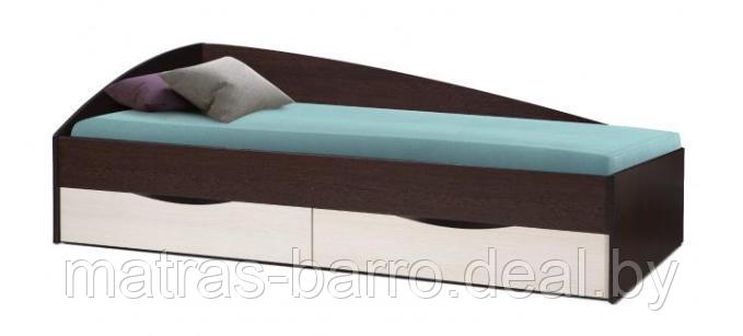 Односпальная кровать Фея-3 с ящиками венге/вудлайн кремовый