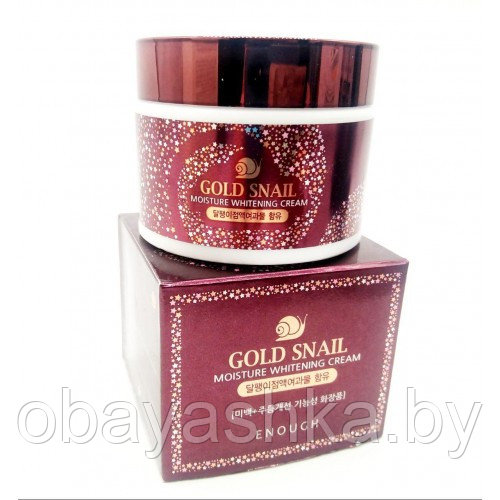 Осветляющий крем с муцином улитки Enough Gold Snail Moisture Whitening Cream. 50 мл - фото 1 - id-p140007814