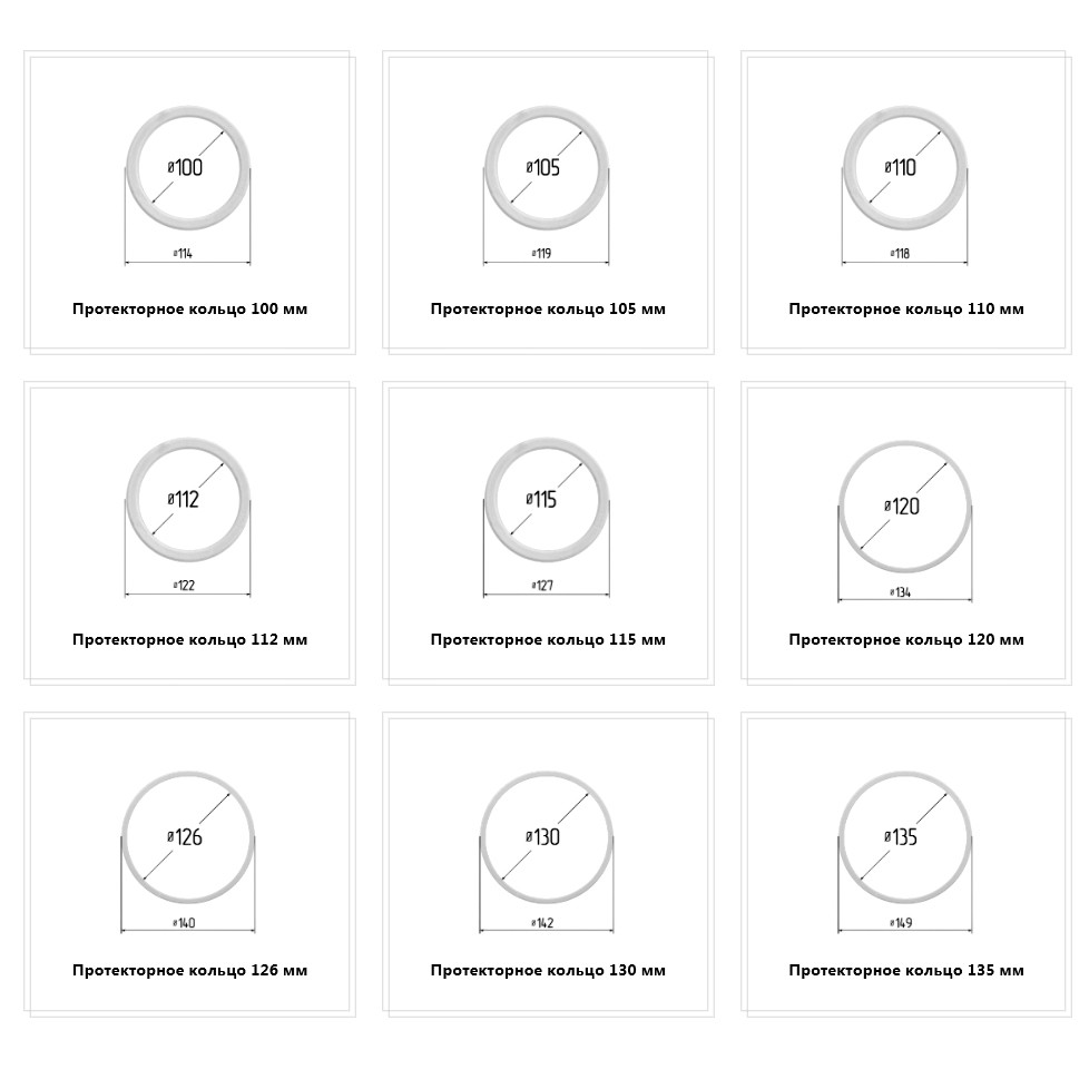 Кольцо под светильник, Ø (мм): 95, 100, 105, 110, 112, 115, 120, 126 - фото 4 - id-p48032858