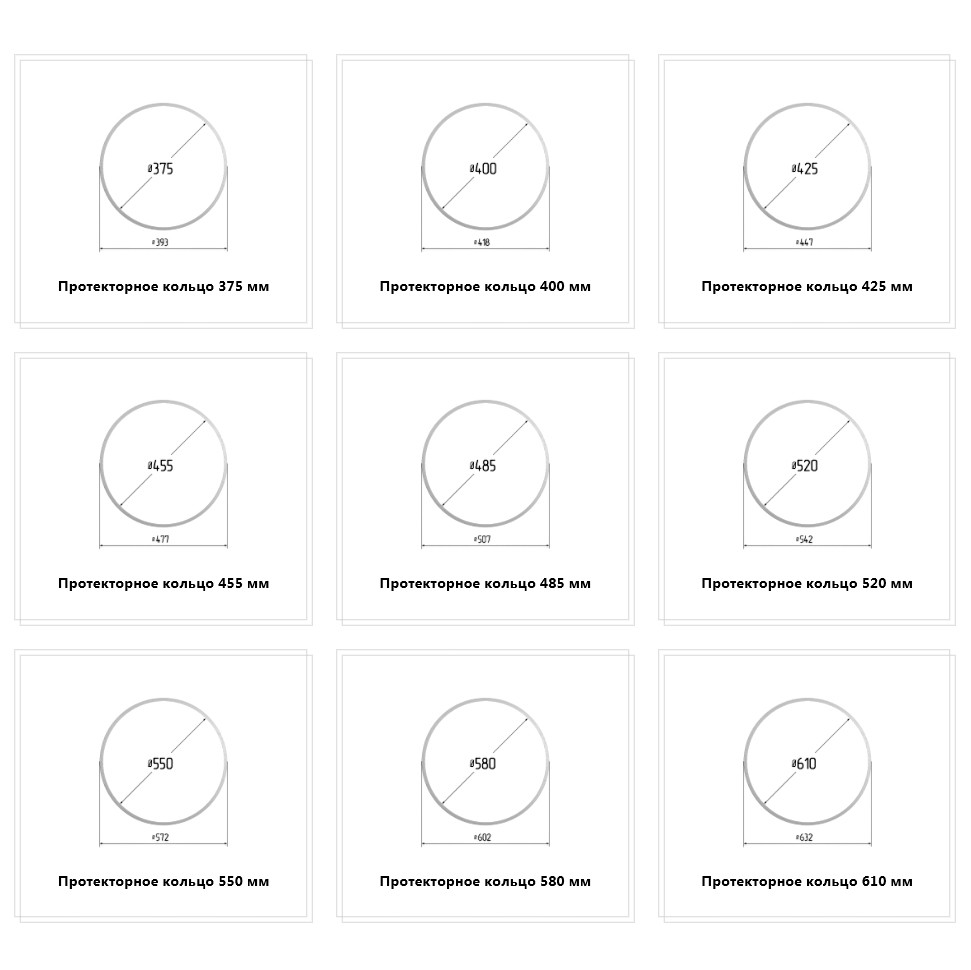 Кольцо под светильник, Ø (мм): 165, 170, 175, 180, 185, 190, 195, 200, 205 - фото 8 - id-p34385395