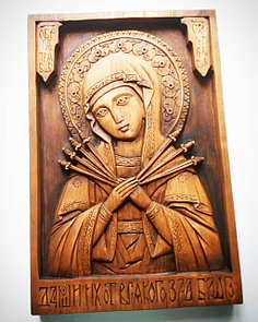 Декоратвное панно "Икона Божьей матери семирадской"