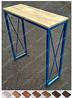Барный стол на цельно сварном подстолье О-Х из массива ДУБА, ЛДСП или постформинга. Цвет и размеры на выбор.