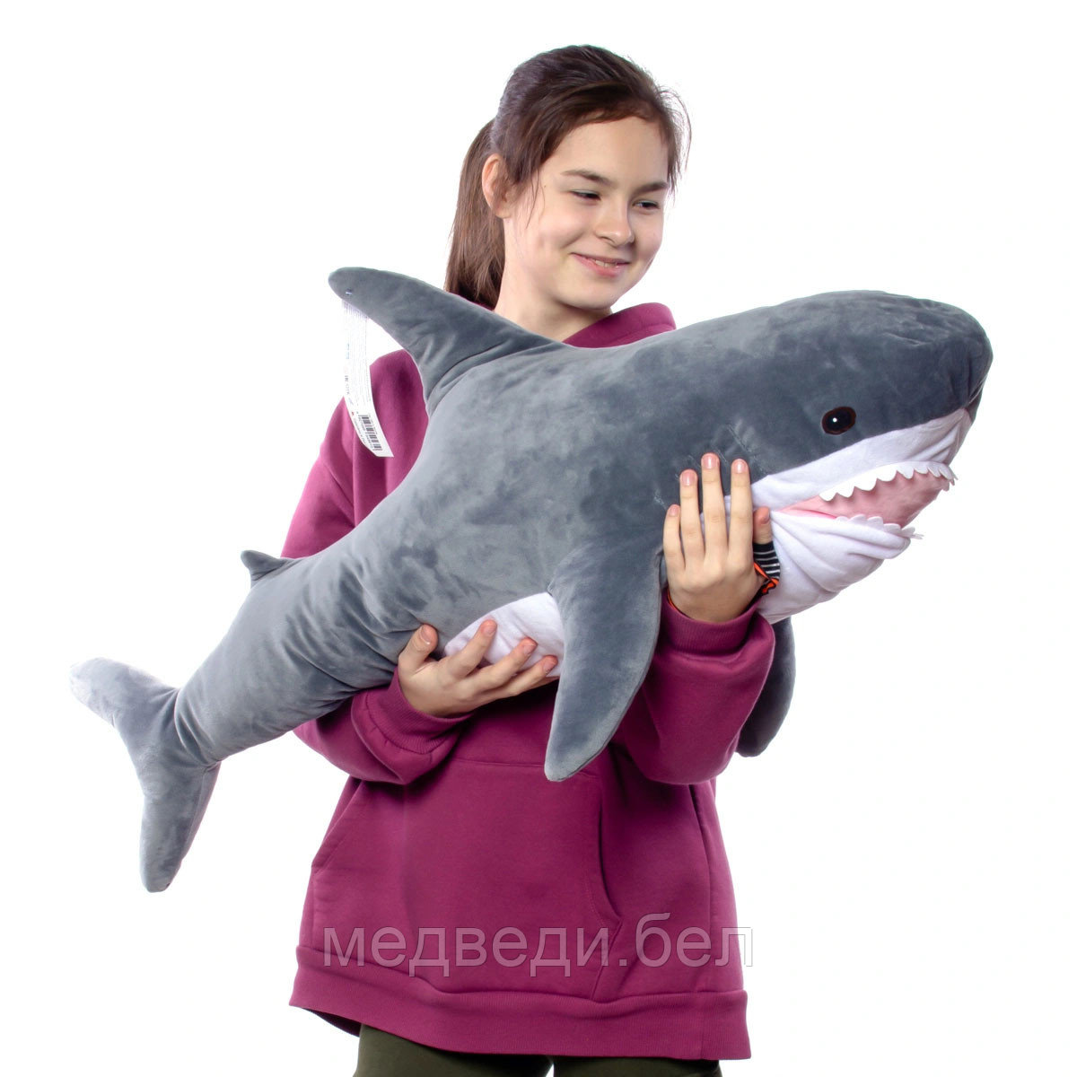 Мягкая игрушка Акула 100 см Тёмно-серая