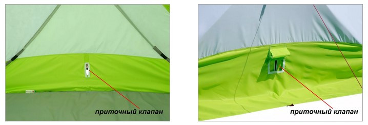 Утепленная зимняя палатка Лотос КубоЗонт 4 Компакт Термо (Салатовый) - фото 7 - id-p140084145