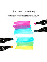 Маркеры для скетчинга, набор 60 цветов (двухсторонние) + Сумка кейс, фото 3