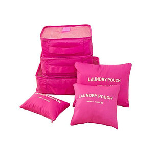 Набор дорожных сумок для путешествий Laundry Pouch, 6 шт Розовый
