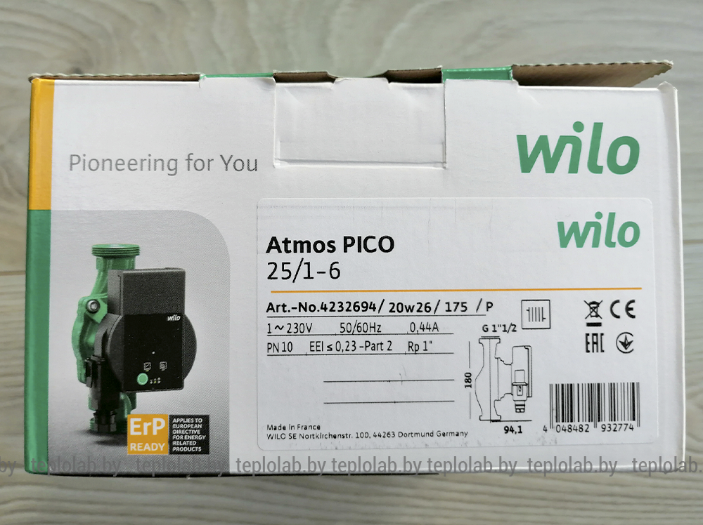 Wilo Atmos PICO 25/1-6, 220 В циркуляционный насос - фото 7 - id-p123491203