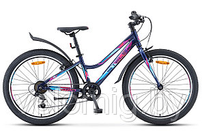 Велосипед горный подростковый Stels Navigator-420 V 24 V030 (2023)тёмно - синий,морская - волна, серый.