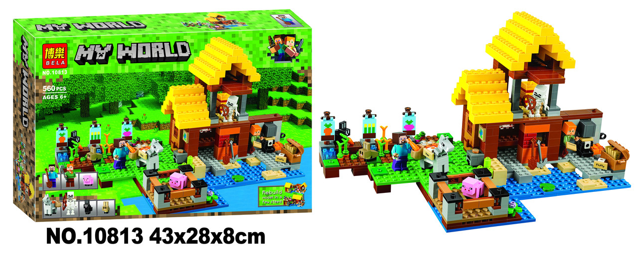 Конструктор Bela My World 10813 Фермерский коттедж (Аналог Lego Minecraft 21144) 560 дет - фото 1 - id-p140093160