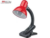 Настольная лампа для школьника дома на прищепке Navigator 61 642 NDF-C011-60W-R-E27 красная