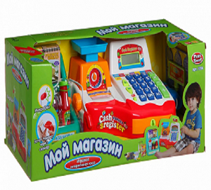 Детская касса Мой магазин 7256 Joy Toy с калькулятором, сканером, чеком, продуктами, со светом и звуком д - фото 1 - id-p140110691