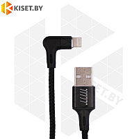 Кабель Profit QY-09 USB-Lightning 1m 2.4A угловой черный