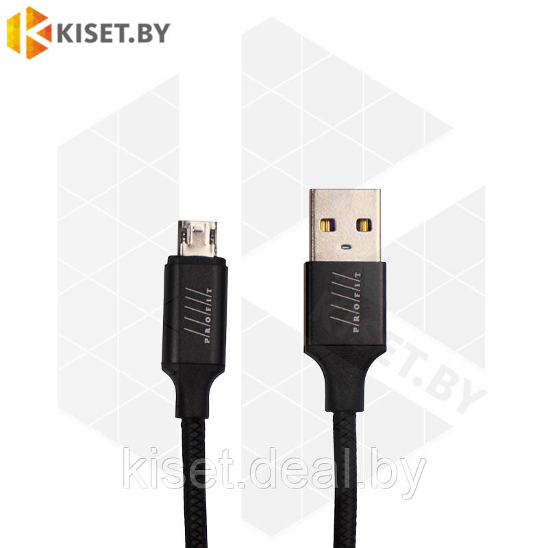 Кабель Profit QY-18 USB-microUSB 1m 3A черный - фото 1 - id-p140109888