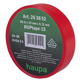 263852 Изолента ПВХ, цвет красный, шир. 19 мм, длина 20 м, d 74 мм (Haupa)