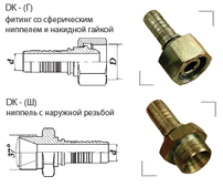 Фитинги DK (Г) в прямом и угловом исполнениях