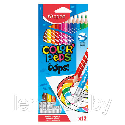 Цветные карандаши "Color' Peps Oops" 12 цв., Maped. ЦЕНА БЕЗ НДС