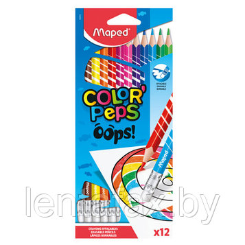 Цветные карандаши "Color' Peps Oops" 12 цв., Maped. ЦЕНА БЕЗ НДС