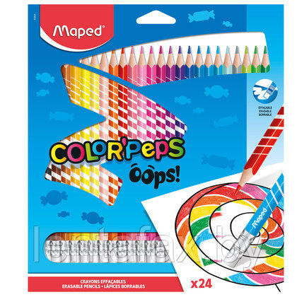 Цветные карандаши "Color' Peps Oops" 24 цв., Maped. ЦЕНА БЕЗ НДС - фото 1 - id-p140160381