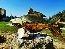 Золотая рыба на камне