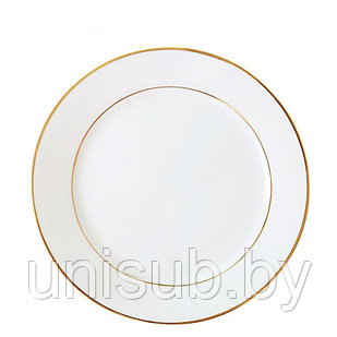 Тарелка белая Золотой ободок 190мм