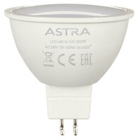 Лампа светодиодная Astra MR16/GU10 5W, 230V, цоколь GU5.3 (MR16), 3000К, 380 лм, теплый свет