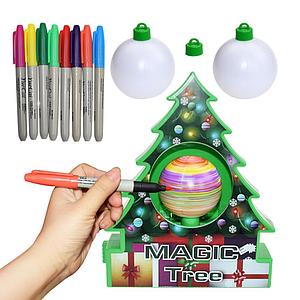 Набор  для раскрашивания новогоднего шара Magic Tree (Ёлочка, 3 шара, 8 маркеров)