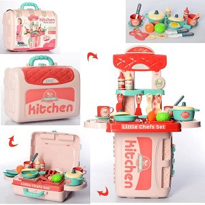 Кухня детская  Кухня в чемоданчике, игровой набор 3 в 1 арт. 008-971A