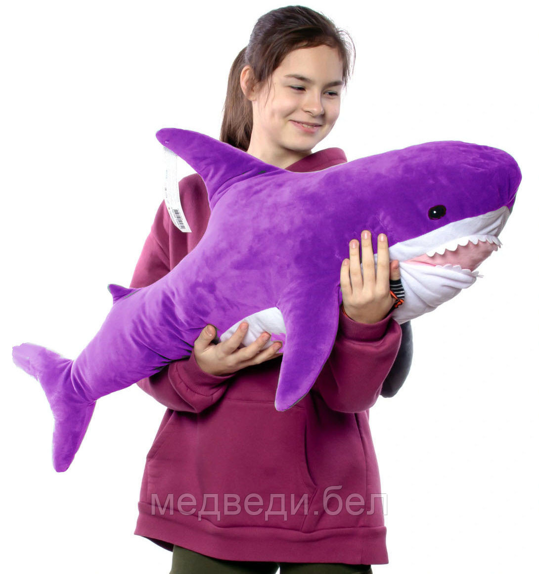 Мягкая игрушка Акула 100 см Фиолетовая - фото 9 - id-p140198286
