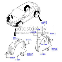 Подкрылок HYUNDAI i30 (5 дверей) с 2012-… передний левый