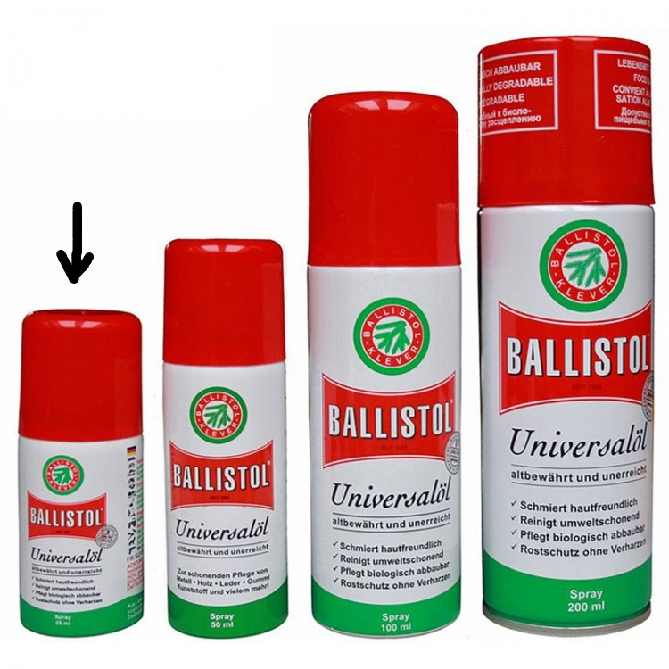 Универсальное оружейное масло Ballistol, спрей 25 ml. - фото 3 - id-p140201543