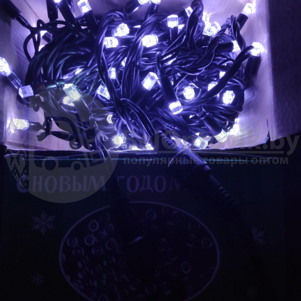 Уличная гирлянда IP65 Нить-каучук 200 LED Мульти 20 м, flash-w, провод черн., соединяется Синяя - фото 9 - id-p137515764