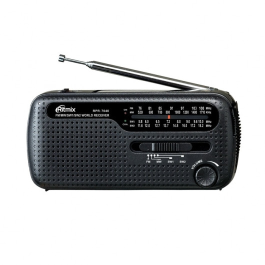 Карманный радиоприёмник Ritmix RPR-7040 (FM/AM/SW, динамо-машина, аккумулятор, солнечная батарея, сеть 220В) - фото 2 - id-p31608100