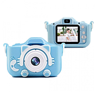 Детский цифровой фотоаппарат "Котик" Голубой (2 камеры и встроенная память), фото 3