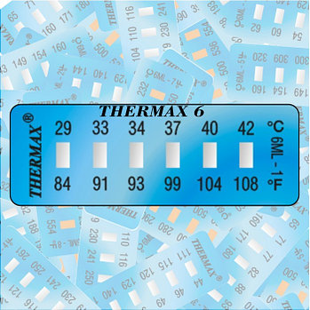 Термоиндикаторная полоса (Термоиндикаторная наклейка) Thermax Strip 6 . 37-290 °С