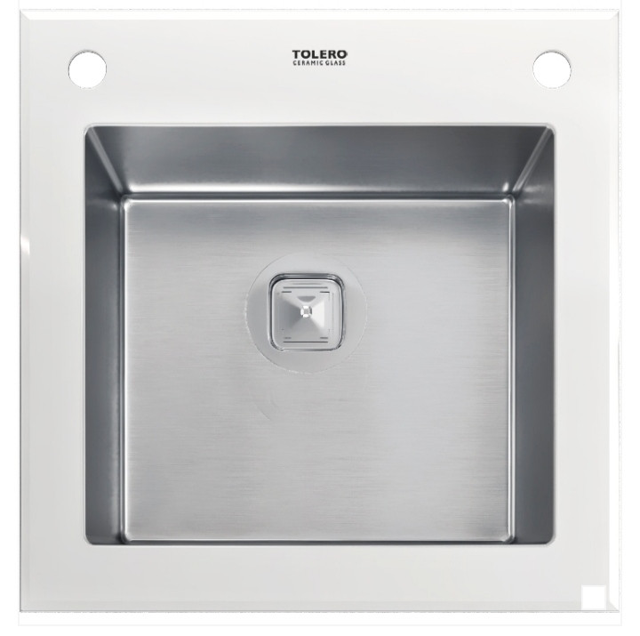 Кухонная мойка TOLERO Glass TG-500 белый - фото 1 - id-p140257363