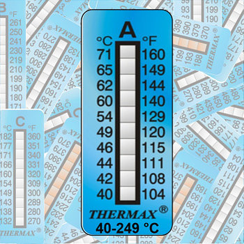 Термоиндикаторная полоса (Термоиндикаторная наклейка) Thermax Strip 10 . 37-249 °С