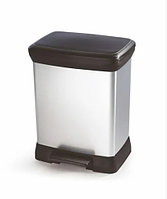 Контейнер для мусора DECO BIN 30L, черный/серебро