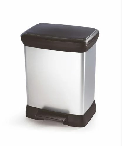 Контейнер для мусора DECO BIN 30L, черный/серебро - фото 1 - id-p140260351