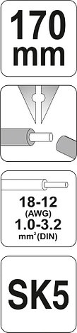 Клещи автоматические для снятия изоляции (1-3,2/18-12AWG)"Yato" YT-2276, фото 2