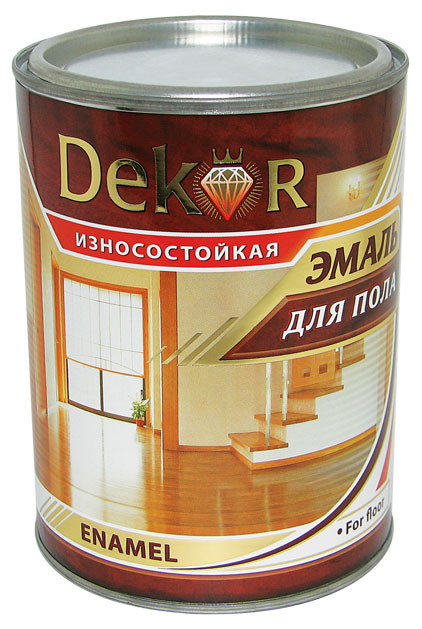 Эмаль для пола DEKOR красно-коричневая 1.8 кг. - фото 1 - id-p10907948