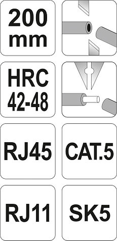 Пресс-клещи для зачистки и обжима кабеля "Yato"(RJ45,RJ11)"Yato" YT-2243, фото 2