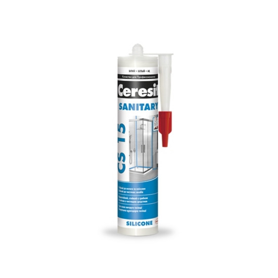 Ceresit/CS 15/Силиконовый герметик санитарный, белый 280мл - фото 1 - id-p139528042