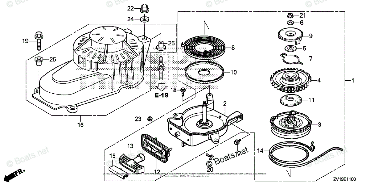 Шкив стартера Honda BF4.5/5, 28421-ZV1-003 - фото 2 - id-p114656574