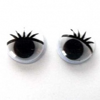 Глаза бегающие для игрушек с ресничками для прикл. 15 мм, 1шт - фото 3 - id-p72603302