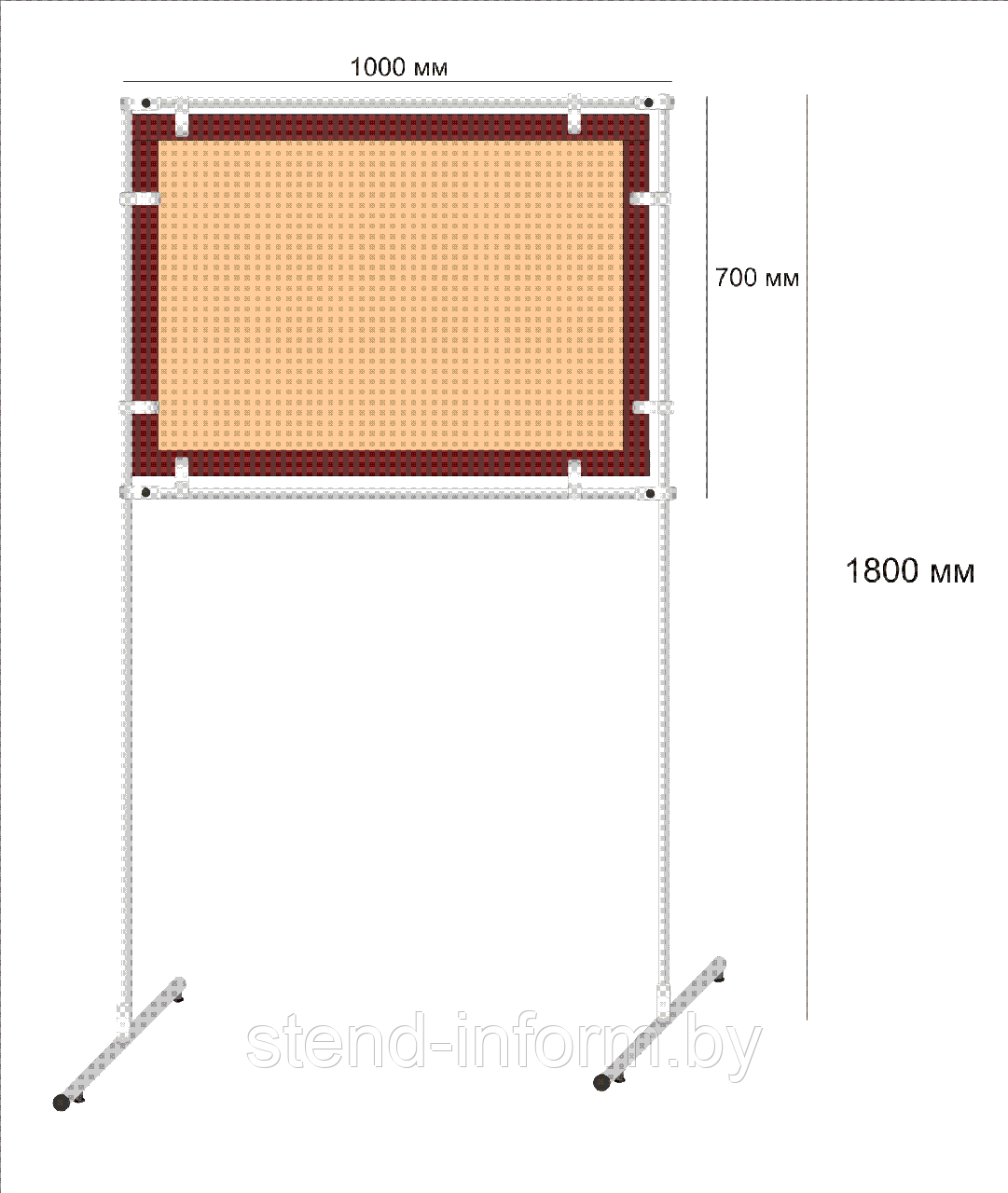 Стенд с пробковым покрытием, на стойках р-р 100*180 см - фото 1 - id-p10911644